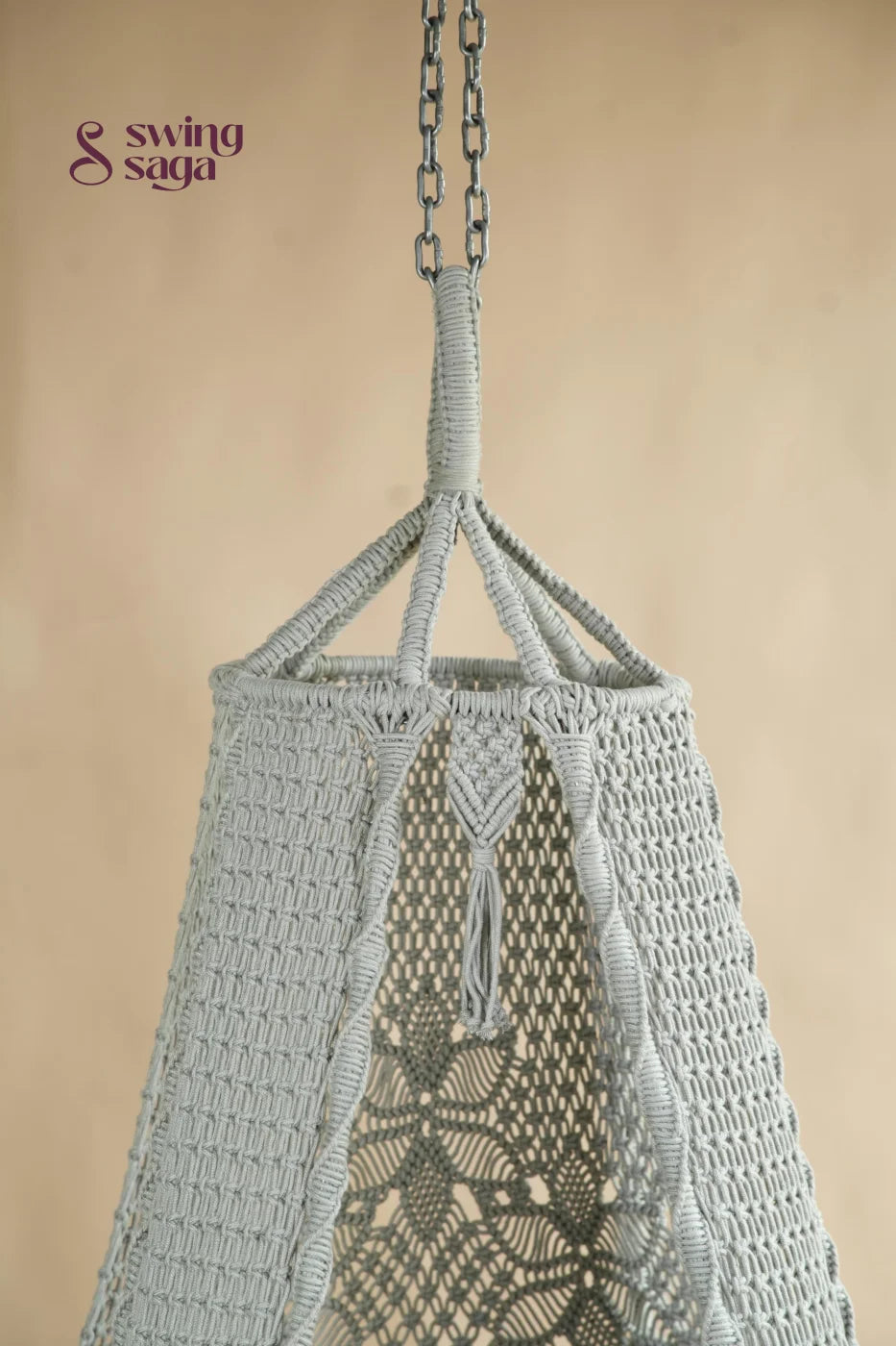 Siena 40-Inch Grey Hanging Swing - 40 inches round | Height: 72 inches / Dark Grey