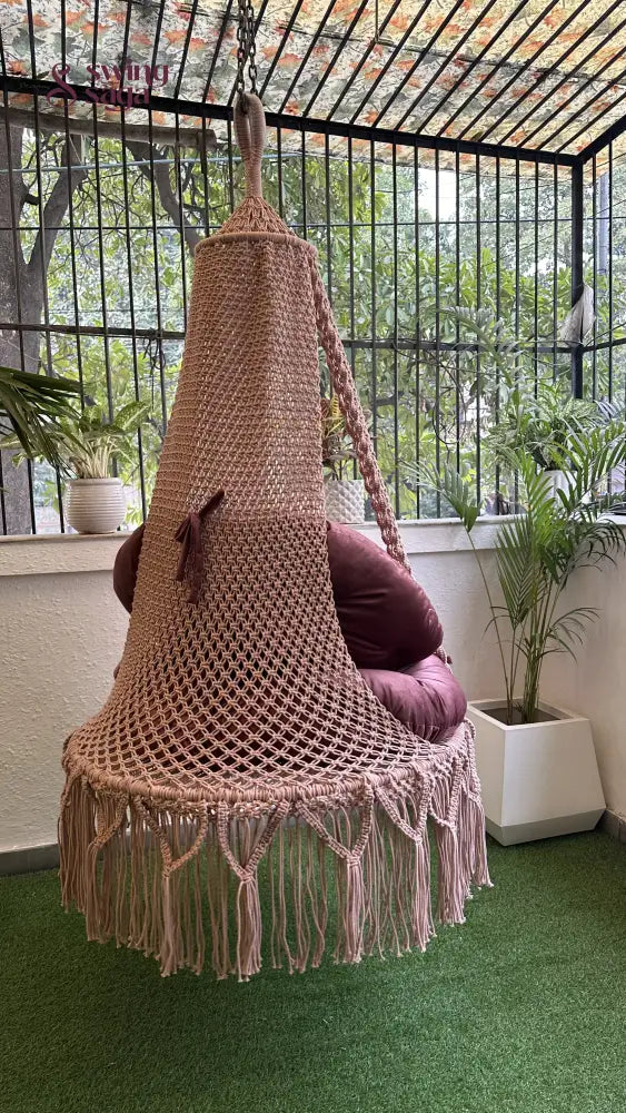 Lush Lux Pink single seater hanging chair - Swing Saga