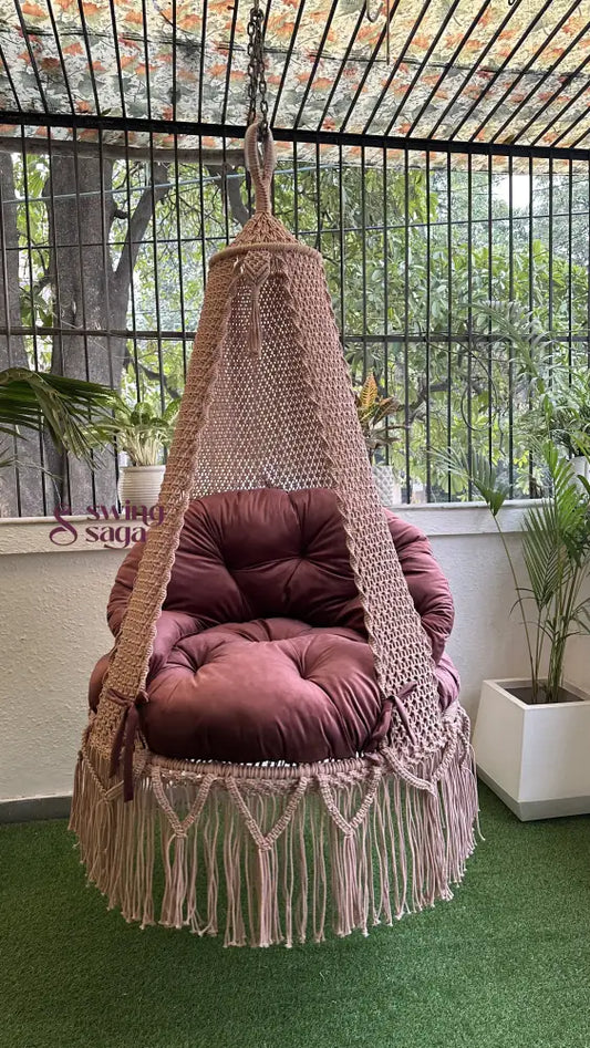 Lush Lux Pink single seater hanging chair - Swing Saga