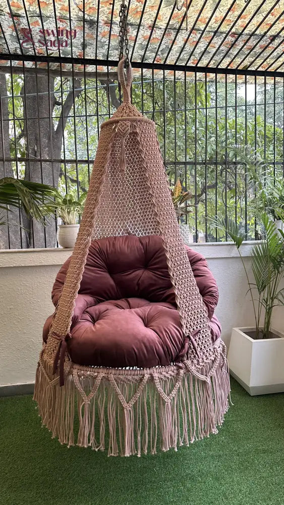 Lush Lux Pink single seater hanging chair - Swing Saga