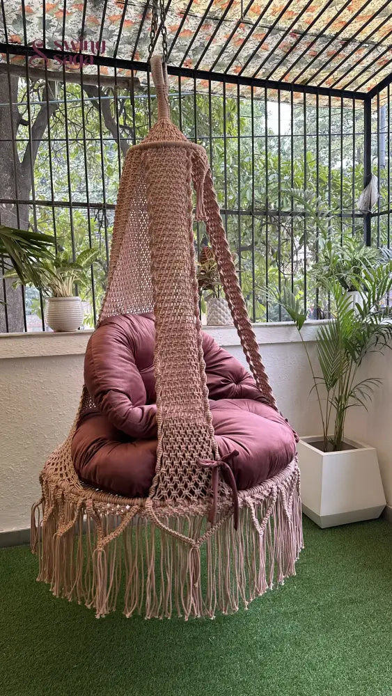 Lush Lux Pink single seater hanging chair - Swing Saga