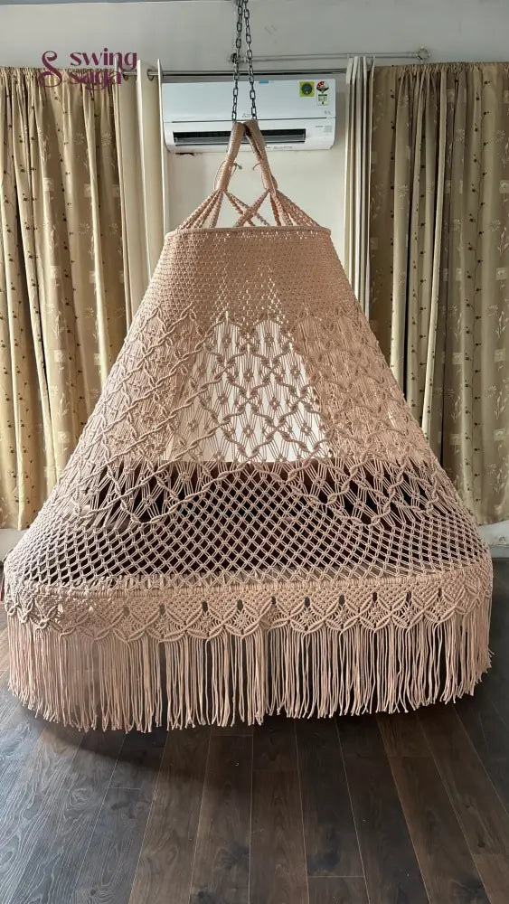 Toffee Peach macrame sofa swing - Swing Saga