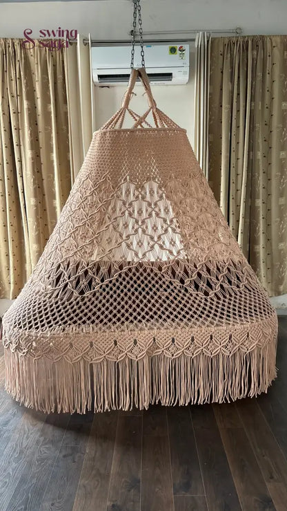 Toffee Peach macrame sofa swing - Swing Saga
