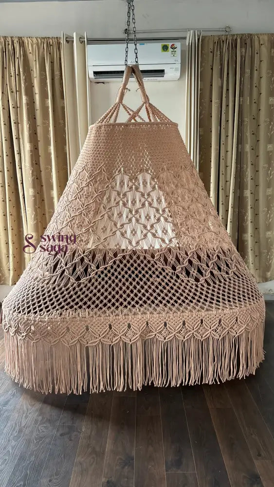 Toffee Peach macrame sofa swing - Swing Saga