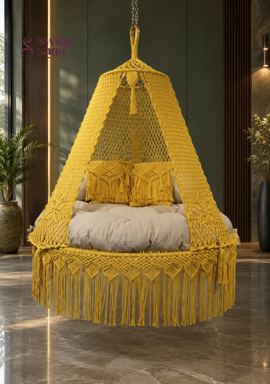 Solene - Lemon Yellow Cotton Bed Swing - 65 Inches