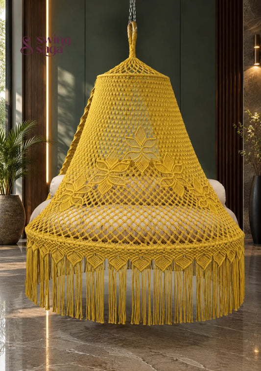Solene - Lemon Yellow Cotton Bed Swing - 65 Inches