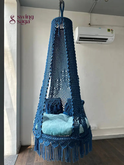 Royal Blue single seater hanging chair - Swing Saga 