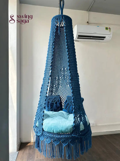 Royal Blue single seater hanging chair - Swing Saga 