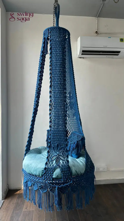 Royal Blue single seater hanging chair - Swing Saga 