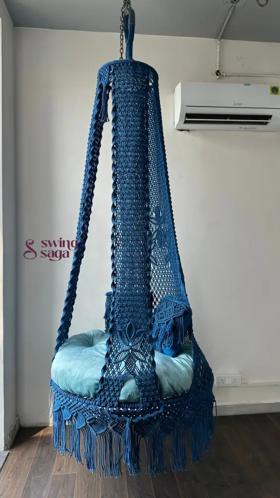 Royal Blue single seater hanging chair - Swing Saga 