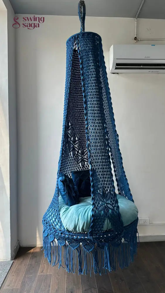 Royal Blue single seater hanging chair - Swing Saga 