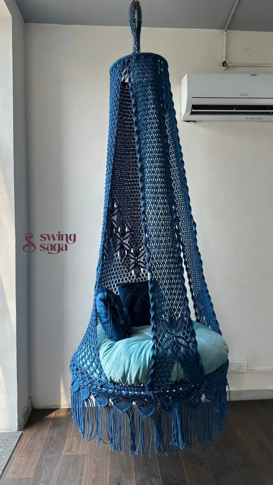 Royal Blue single seater hanging chair - Swing Saga 