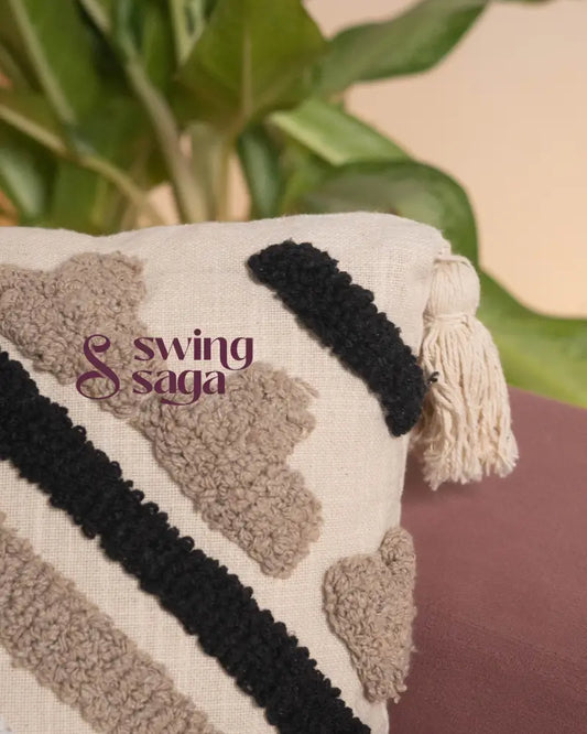 Sqaure shaped Cotton Cushion Cover with cushion filler Set of 3 16x16 inches