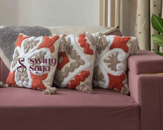 Square cushion pillow for sofa and bed- Set of 3 16x16 inches
