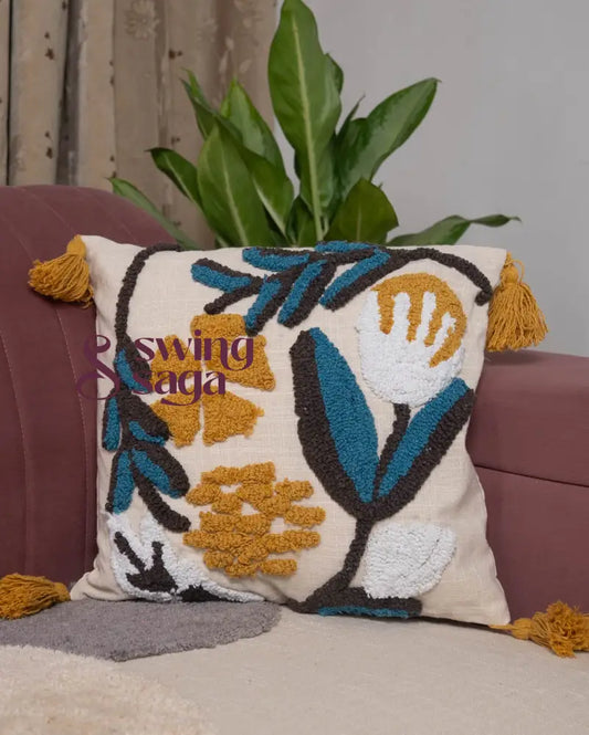 Sun-Kissed Mustard & Cool Teal Cushion - Set of 1 16x16 inches