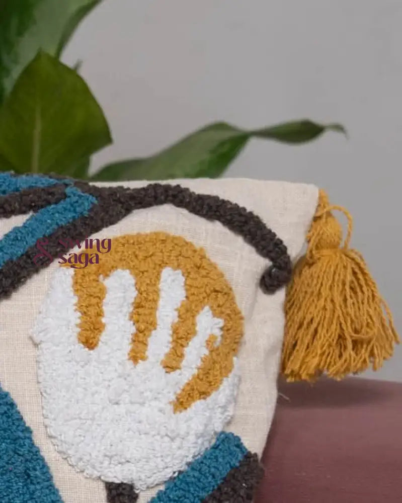 Close up shot of white color cushion.