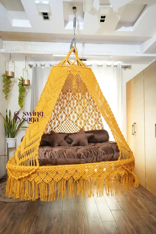 Sunflower Yellow Sofa Cum Bed Swing