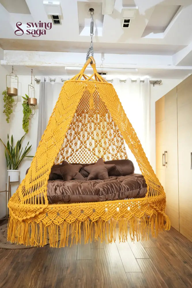 Sunflower Yellow Sofa Cum Bed Swing