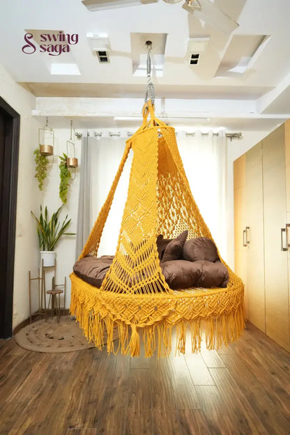 Sunflower Yellow Sofa Cum Bed Swing