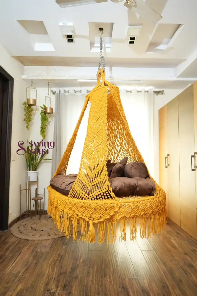 Sunflower Yellow Sofa Cum Bed Swing