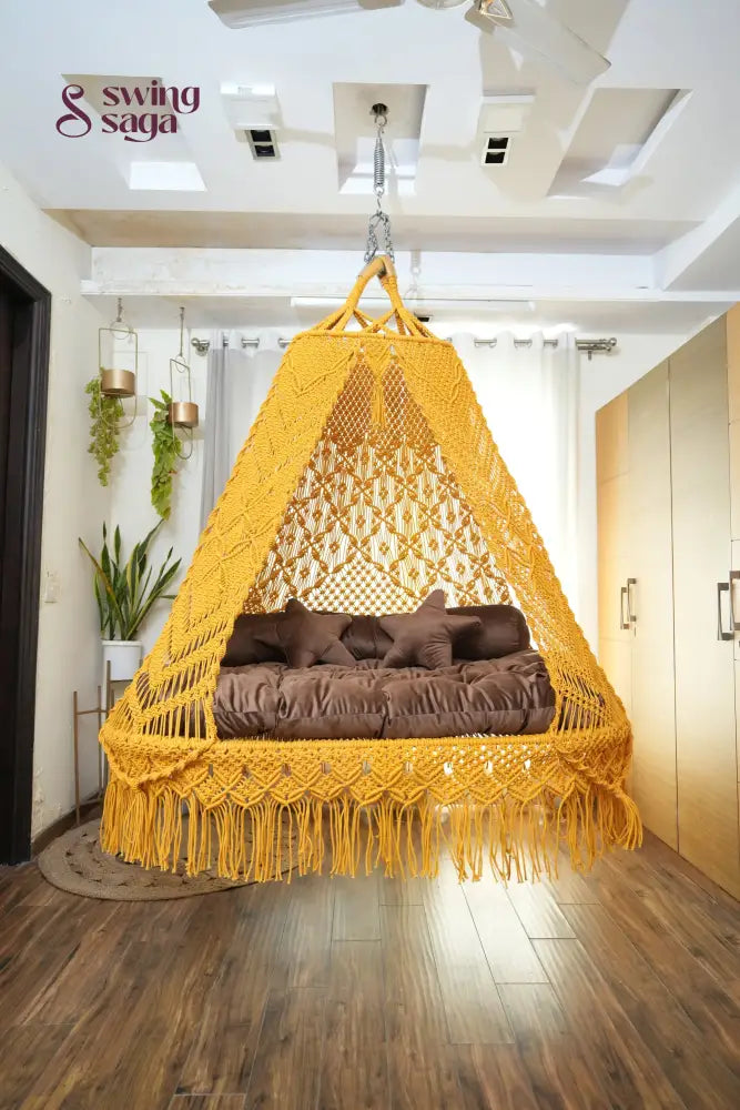 Sunflower Yellow Sofa Cum Bed Swing