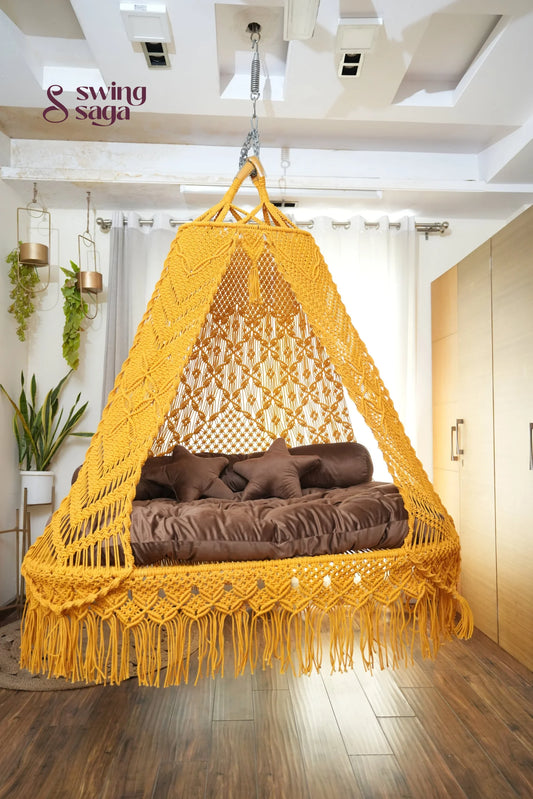 Sunflower Yellow Sofa Cum Bed Swing