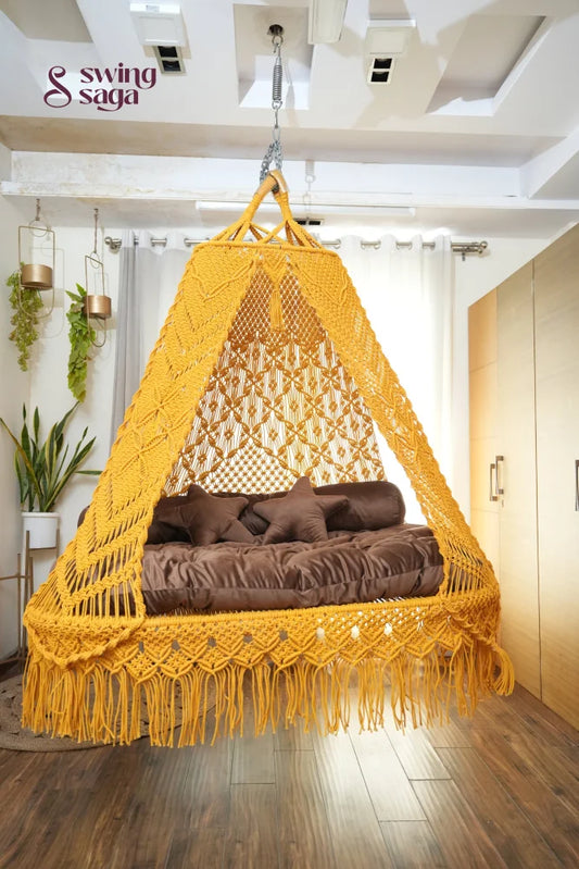 Sunflower Yellow Sofa Cum Bed Swing