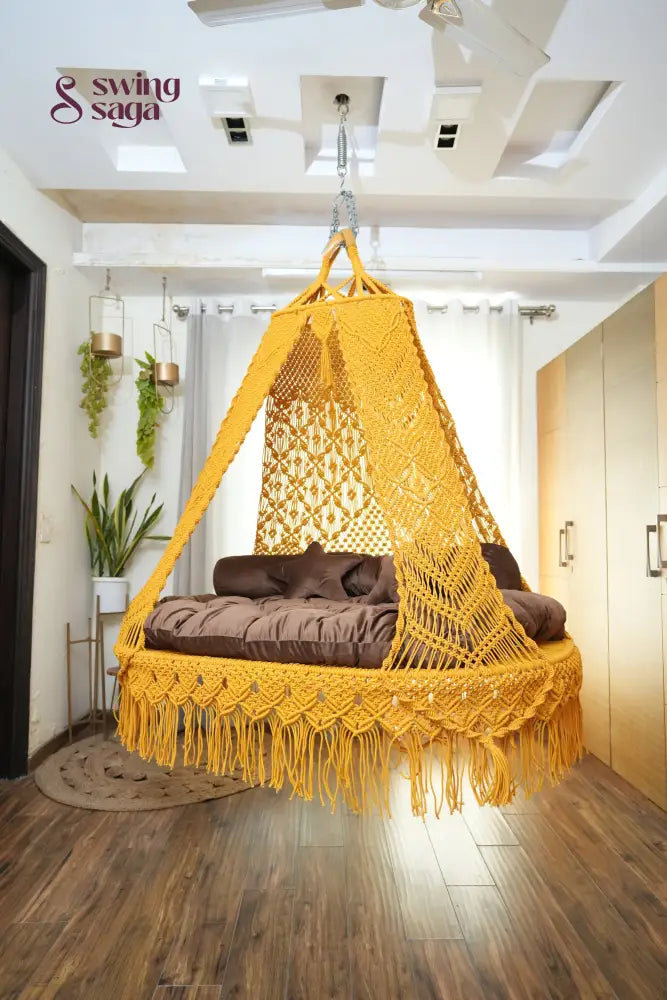 Sunflower Yellow Sofa Cum Bed Swing