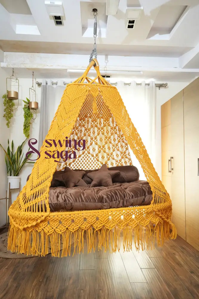 Sunflower Yellow Sofa Cum Bed Swing