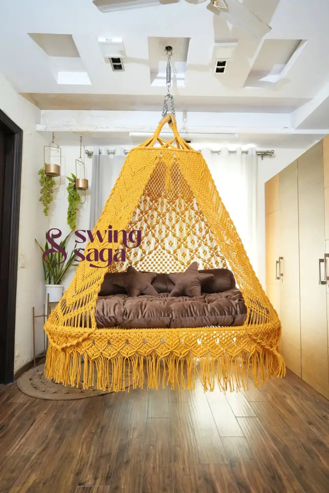 Sunflower Yellow Sofa Cum Bed Swing