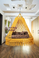 Sunflower Yellow Sofa Cum Bed Swing