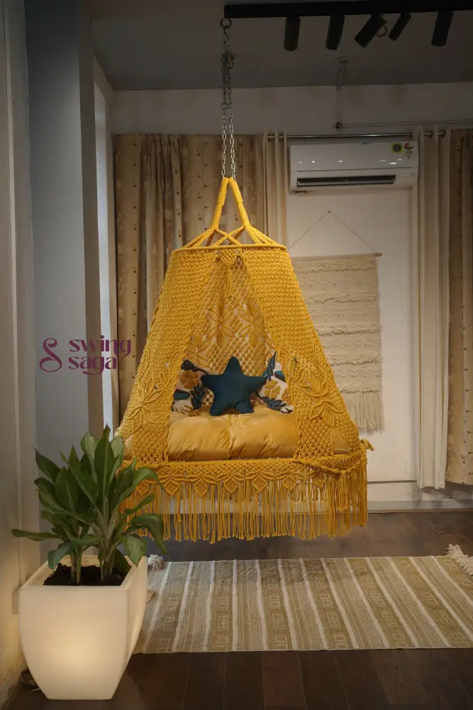 Yellow boho sofa swing - Swing Saga
