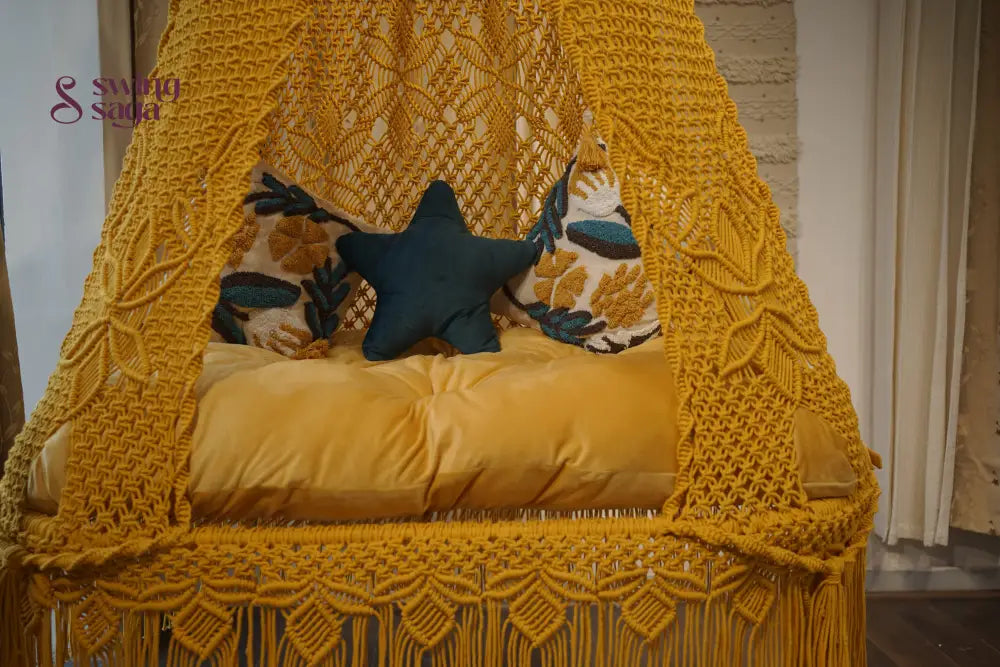 Yellow boho sofa swing - Swing Saga