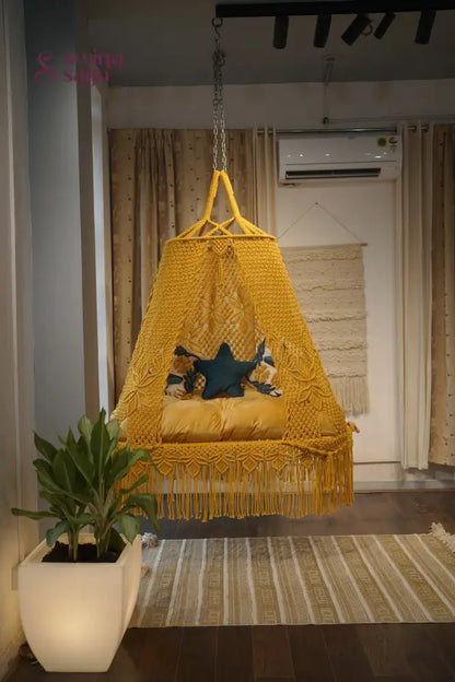 Yellow boho sofa swing - Swing Saga