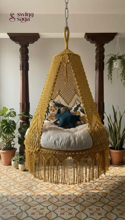 Sunny Yellow  Double seater hanging chair - Swing Saga