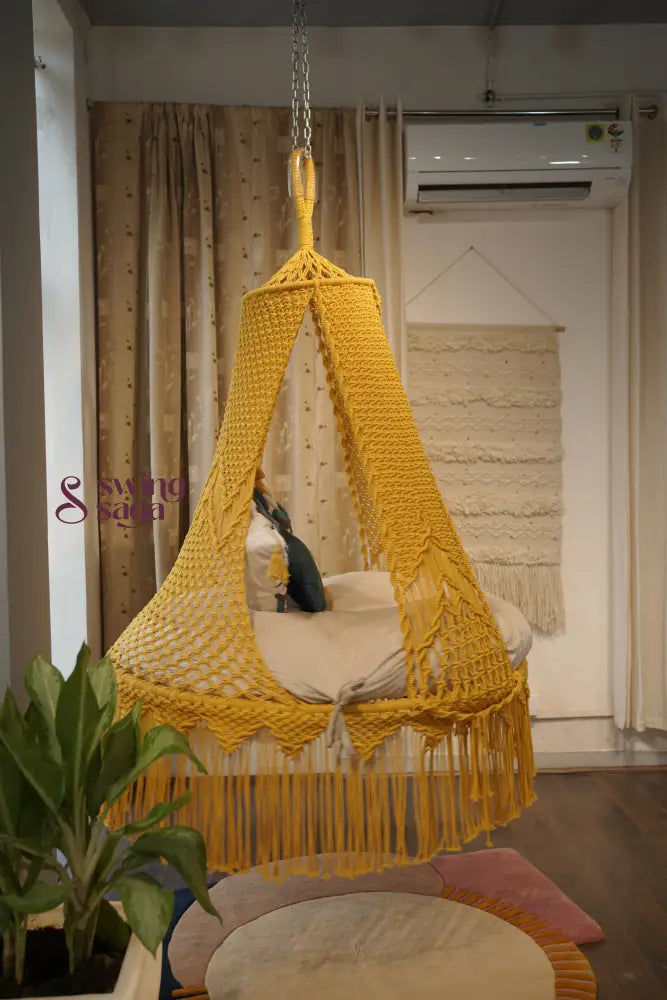 Sunny Yellow  Double seater hanging chair - Swing Saga