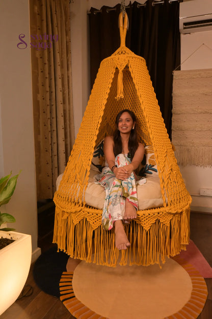 Sunny Yellow  Double seater hanging chair - Swing Saga