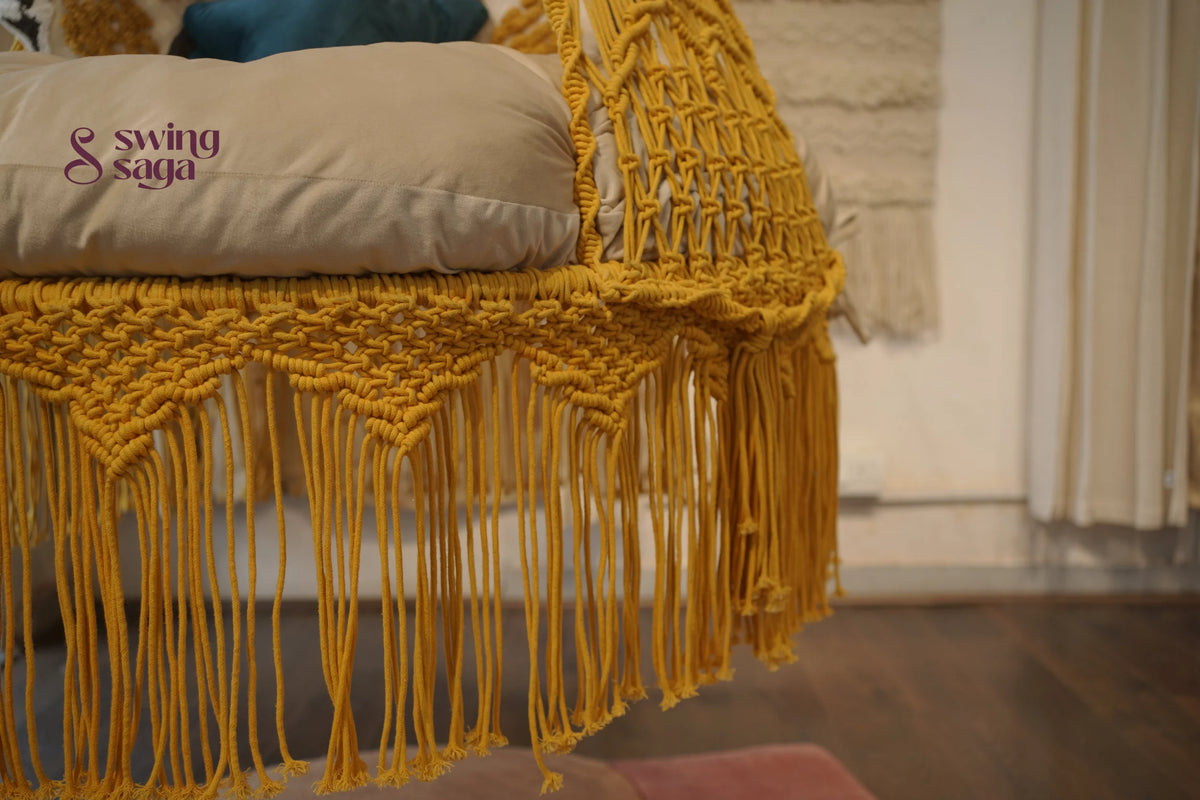 Sunny Yellow  Double seater hanging chair - Swing Saga