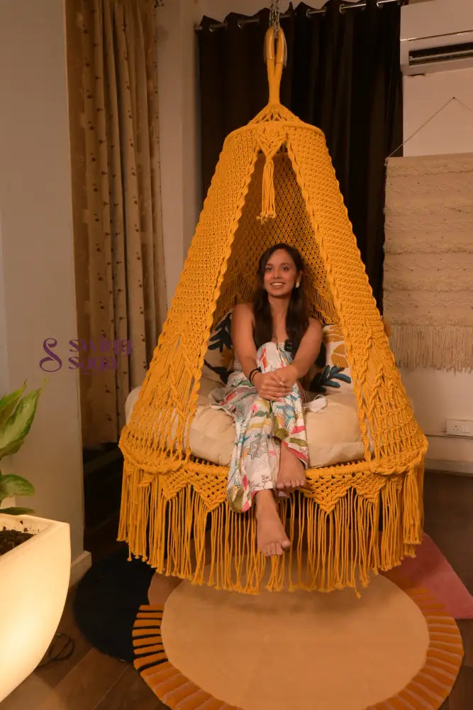 Sunny Yellow  Double seater hanging chair - Swing Saga