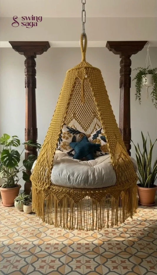 Sunny Yellow  Double seater hanging chair - Swing Saga