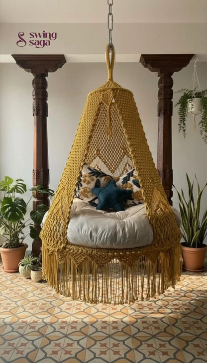 Sunny Yellow  Double seater hanging chair - Swing Saga
