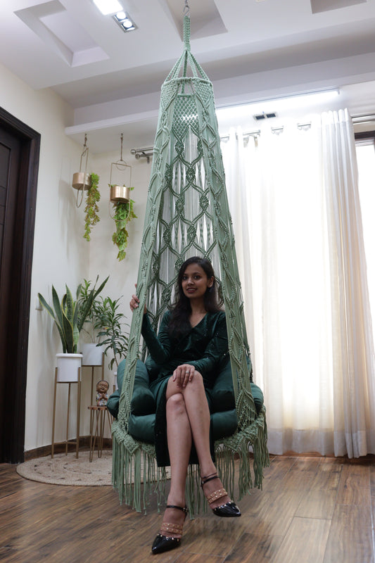 Light Grey single seater hanging chair - Swing Saga