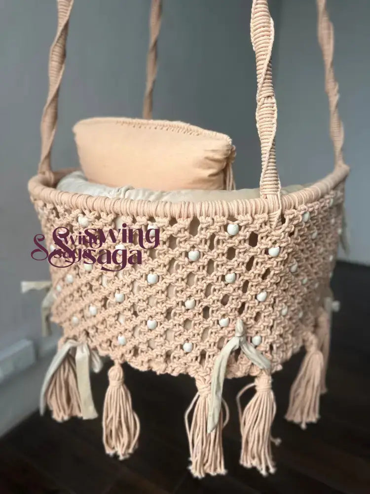 Peach single seater hanging chair - Swing Saga
