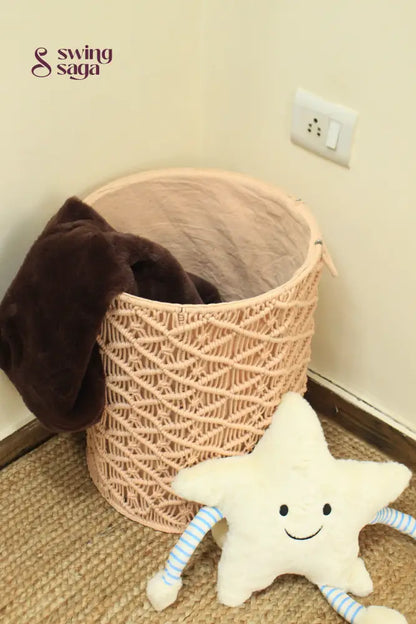 Toffee Peach Laundry Basket - Large