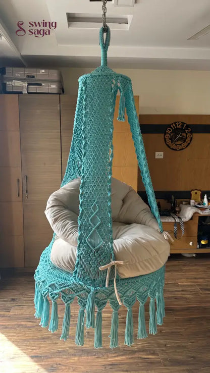 Sea Green single seater hanging chair - Swing Saga