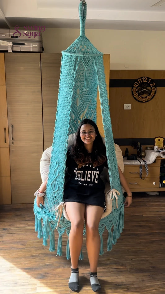 Sea Green single seater hanging chair - Swing Saga