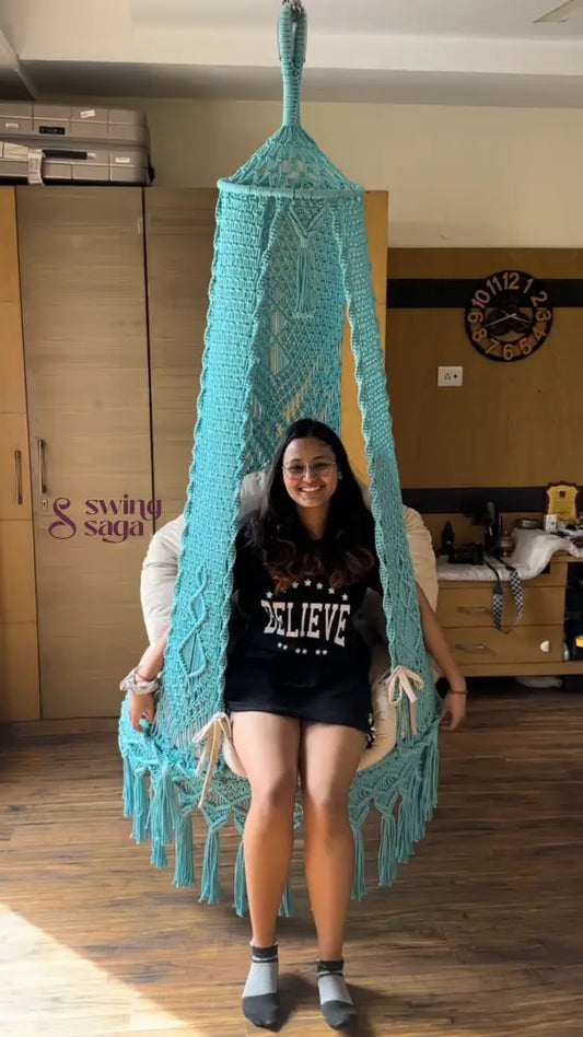 Sea Green single seater hanging chair - Swing Saga