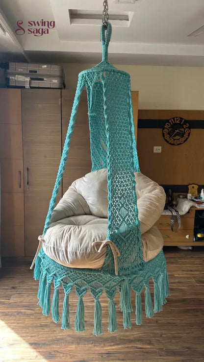 Sea Green single seater hanging chair - Swing Saga