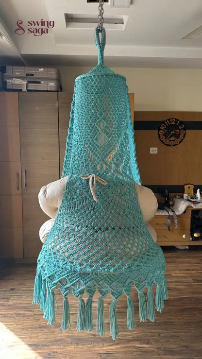 Sea Green single seater hanging chair - Swing Saga