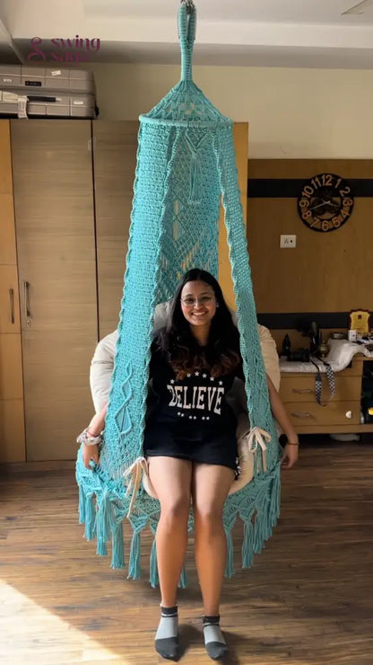 Sea Green single seater hanging chair - Swing Saga